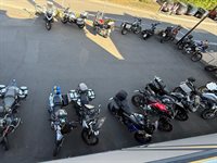 Erste Pause auf der Motorrad-Tour