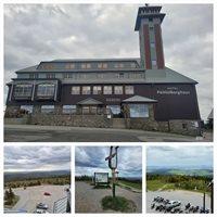 Fichtelberghaus mit BMW-Motorrädern