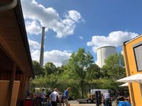 Ökologiestation Blick aufs Kraftwerk