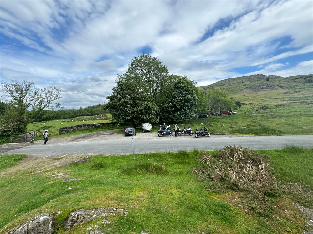 Pause auf Motorradtour im Lake District