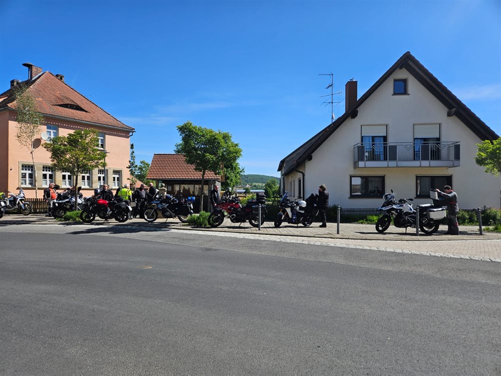 Pause auf der Motorradtour Richtung Tschechei